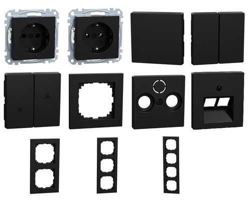 Merten system pure schwarz - system, m
